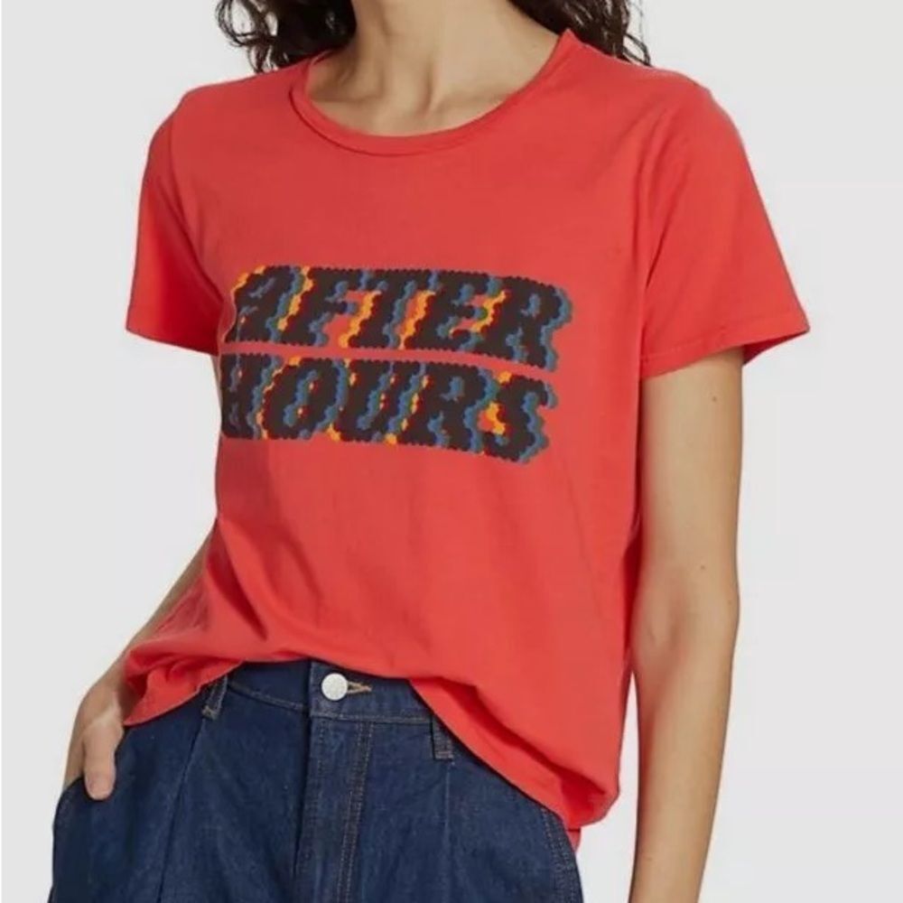 Mother Women's Orange After Hours Graphic Short Sleeve T-Shirt